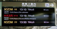 Shinkansen Anzeigetafel
