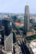 Pudong im Jahr 2000 vom Pearl Tower